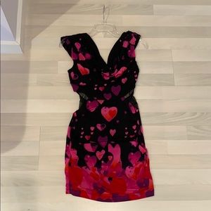 Bebe black and pink hearts dress